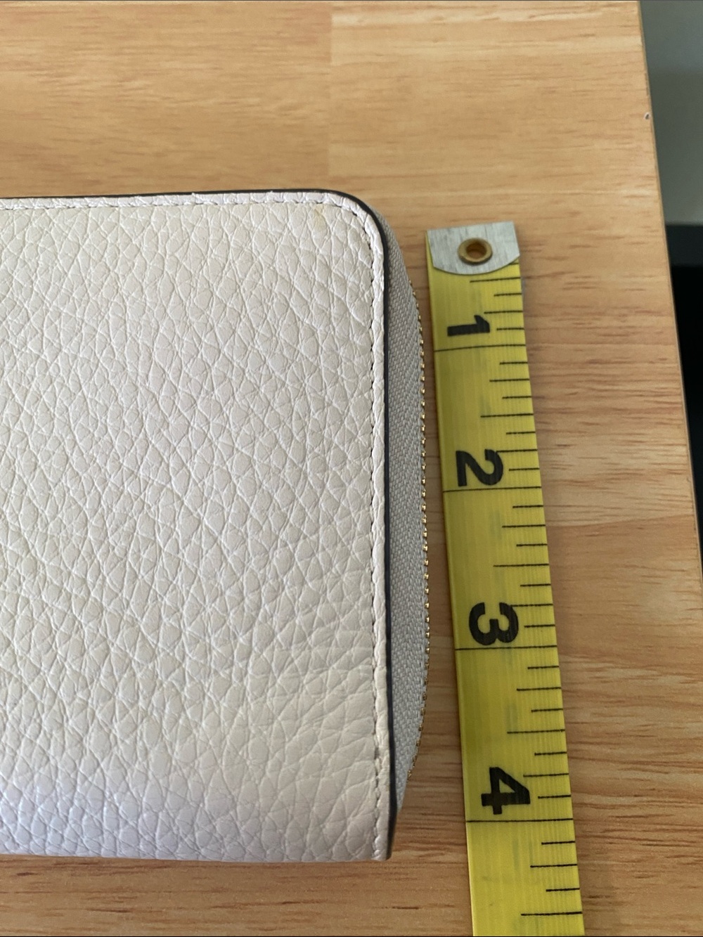 COACH White Pebbled Leather Zip Around Wallet with Gold Tone Logo - Picture 10 of 16